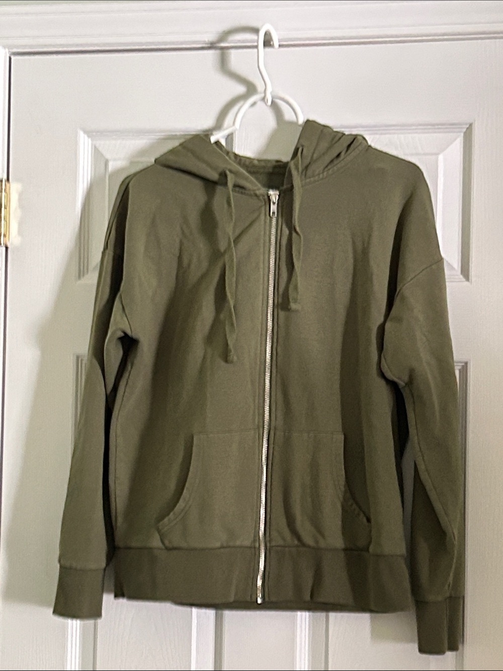 Time and Tru Olive Green Full-Zip Hoodie Jacket